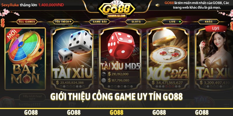 Giới thiệu cổng game uy tín Go88